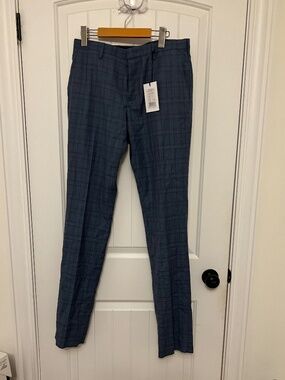 Paul Smith Blue Plaid Men's Dress Pants